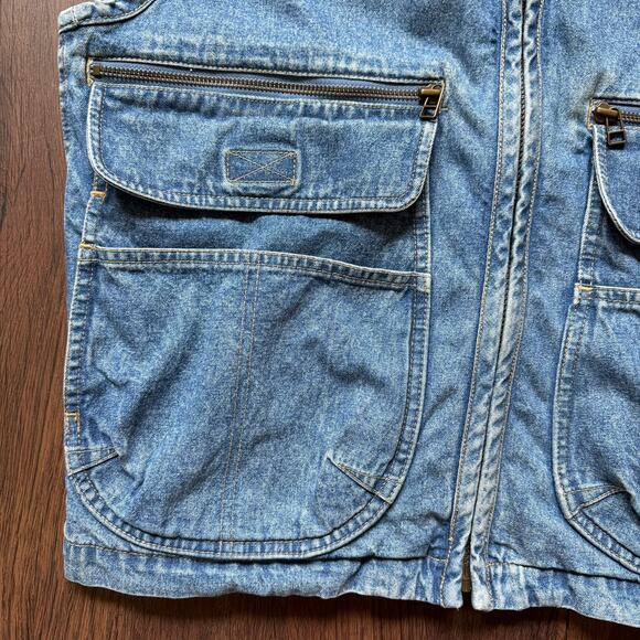Lizwear Denim Utility Vest Blue Jean Workwear 100% Cotton Women’s Medium - Picture 6 of 10